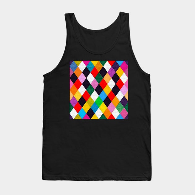 MARDI GRAS HARLEQUIN PATTERN Colorful Carnival Diamonds,Rhombuses Tank Top by BulganLumini